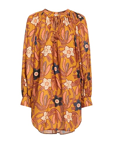 ULLA JOHNSON ミニワンピース・ドレス キャメル コットン 55% / レーヨン 45%
