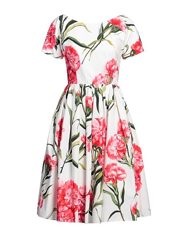 DOLCE&GABBANA Midi-Kleid Weiß 100% Baumwolle