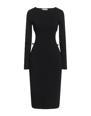 GUCCI Midi dress Black 78% Cotton, 22% Silk, Lambskin