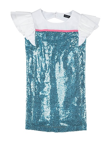 MONNALISA Dress Azure 100% Polyester, Cotton