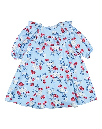 MONNALISA Vestito Celeste 100% Cotone