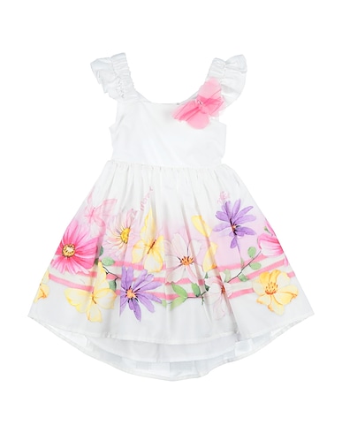MONNALISA Baby dress BIANCO 100% Cotton
