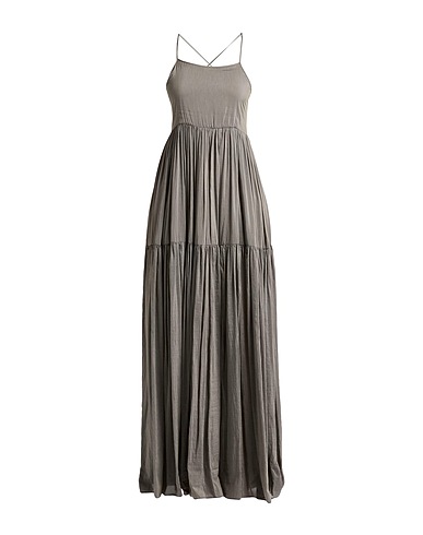 SEMICOUTURE Long dress Grey 69% Cotton, 31% Silk