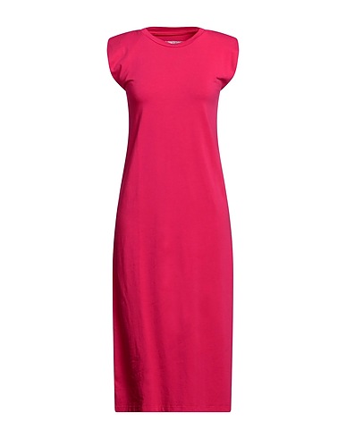 ROSÉ A POIS Vestito midi Magenta 95% Cotone, 5% Elastan