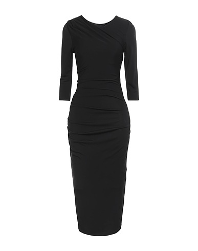 ARMANI EXCHANGE Midi dress Black 91% Polyester, 9% Elastane