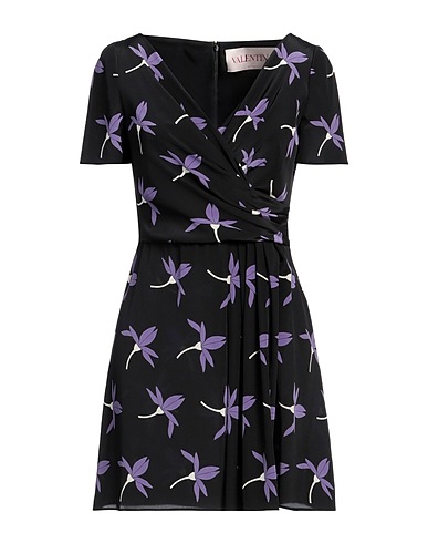 VALENTINO GARAVANI Pleated dress Black 100% Silk