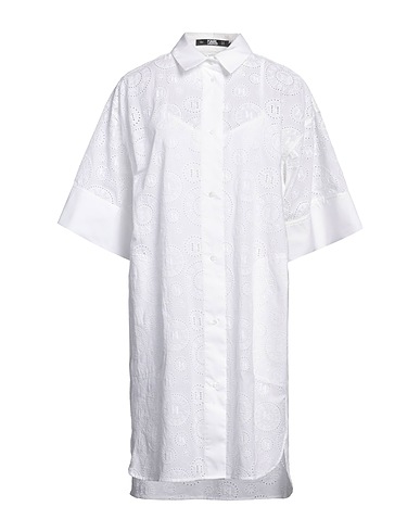 KARL LAGERFELD Midi dress White 100% Cotton