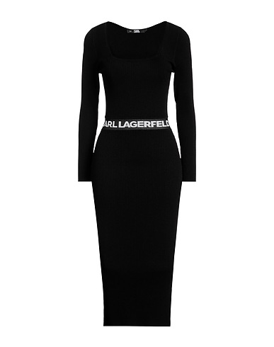 KARL LAGERFELD Midi dress Black 83% Recycled viscose, 17% Polyester