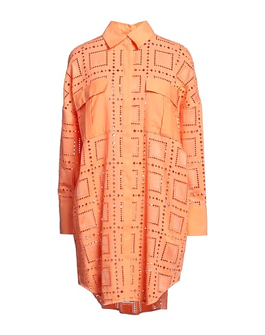 MSGM Shirt dress Orange 50% Cotton, 50% Polyester