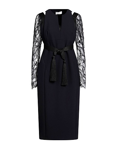 AMANDA WAKELEY Midi dress Midnight blue 68% Polyester, 28% Viscose, 4% Elastane, Cotton, Polyamide