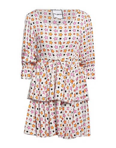 THE ABITO Milano Kurzes Kleid Weiß 100% Viskose