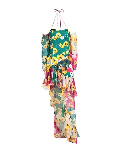 RAQUEL DINIZ Short dress Emerald green 100% Silk