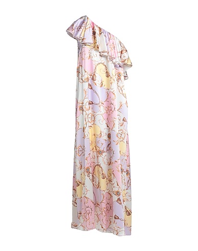 THE ABITO Milano Long dress Lilac 96% Silk, 4% Elastane