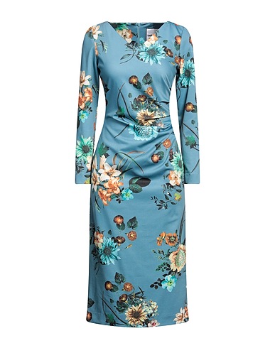 THE ABITO Milano Midi dress Pastel blue 95% Polyester, 5% Elastane