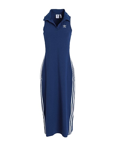 ADIDAS ORIGINALS Midi dress RIB DRESS
 Navy blue 43% Cotton, 43% Viscose, 14% Elastane