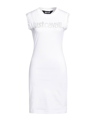 JUST CAVALLI Sheath dress White 100% Cotton