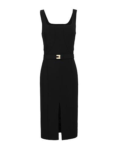 ELISABETTA FRANCHI Midi dress Black 96% Polyester, 4% Elastane
