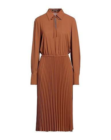 LUISA CERANO Midi dress Brown 100% Polyester