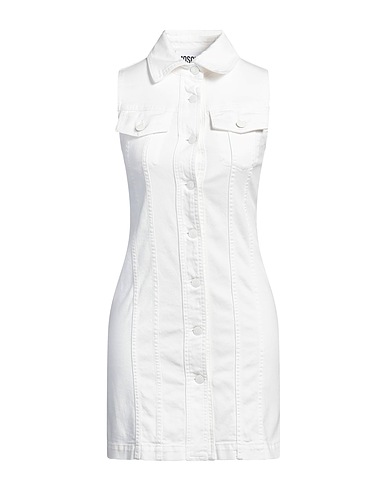 MOSCHINO Denim dress COUTURE White 99% Cotton, 1% Elastane