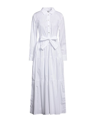 ALPHA STUDIO Midi dress Beige 98% Cotton, 2% Elastane