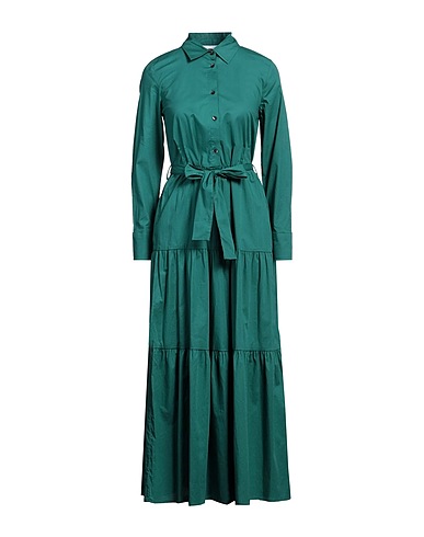 ALPHA STUDIO Midi dress Green 98% Cotton, 2% Elastane