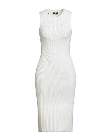 ELISABETTA FRANCHI Midi dress White 72% Viscose, 28% Polyester