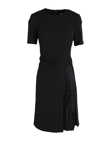 DKNY Pleated dress Black 66% Polyester, 30% Recycled polyester, 4% Elastane
