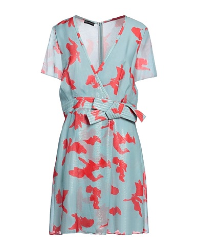 EMPORIO ARMANI Short dress Slate blue 72% Silk, 28% Polyamide