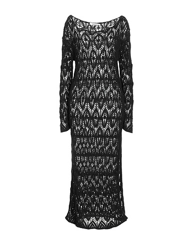 CIRCUS HOTEL Long dress Black 75% Cotton, 25% Polyamide