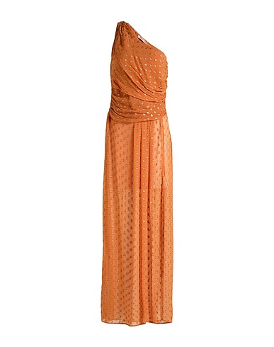 TWINSET Long dress Rust 90% Viscose, 10% Polyester