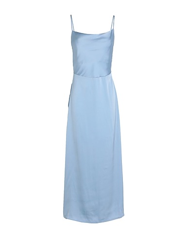 VILA Long dress Light blue 50% Polyester, 50% Recycled polyester