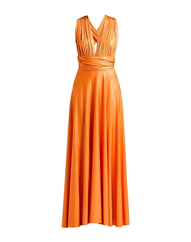 DRAMÉE Long dress Orange 92% Polyester, 8% Elastane