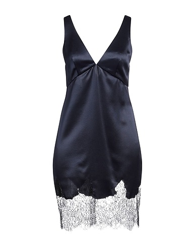 SAINT LAURENT Short dress Midnight blue 100% Silk, Cotton, Polyamide