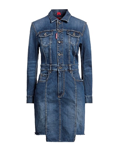 DSQUARED2 Denim dress Blue 98% Cotton, 2% Elastane