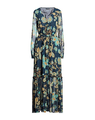 GUESS Long dress Midnight blue 100% Polyester