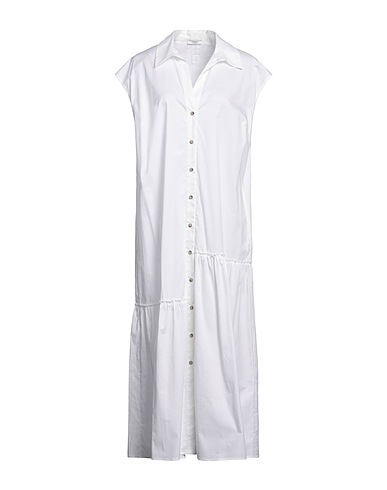 PESERICO Vestito chemisier Bianco 97% Cotone, 3% Elastan
