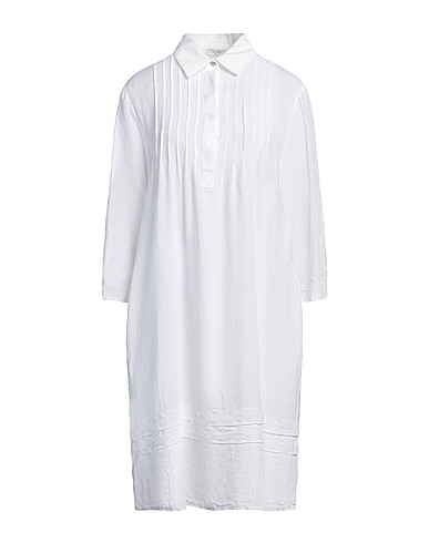 PESERICO Hemdkleid Weiß 100% Leinen