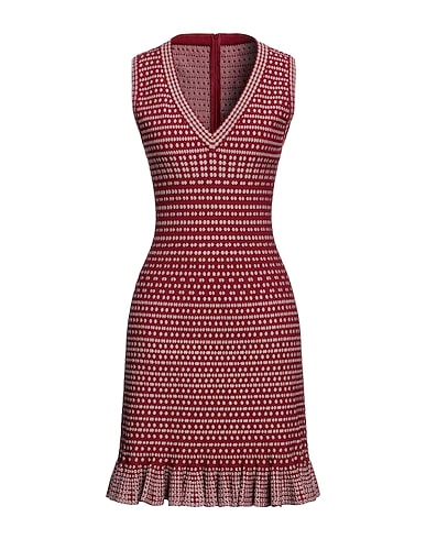ALAÏA Short dress Burgundy 75% Viscose, 15% Polyamide, 5% Polyester, 5% Elastane