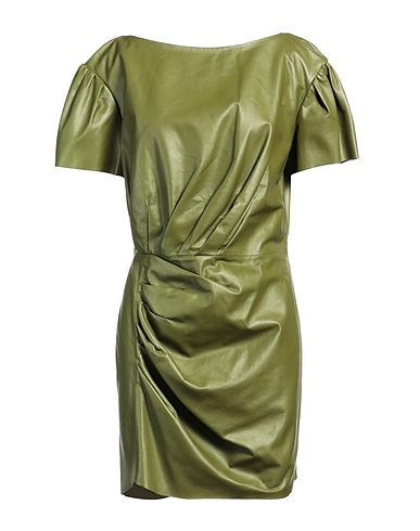 DSQUARED2 Kurzes Kleid Militärgrün 100% Schafleder