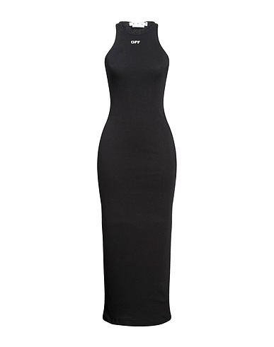 OFF-WHITE™ Long dress Black 95% Cotton, 5% Elastane