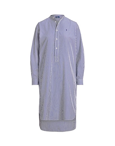 POLO RALPH LAUREN Midi dress STRIPED COTTON SHIRTDRESS
 Blue 100% Cotton