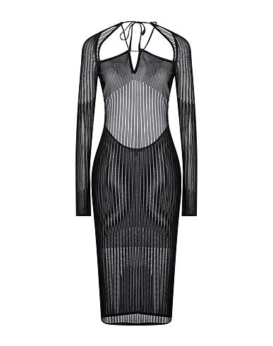 NENSI DOJAKA Midi dress Black 80% Viscose, 11% Polyamide, 9% Polyester