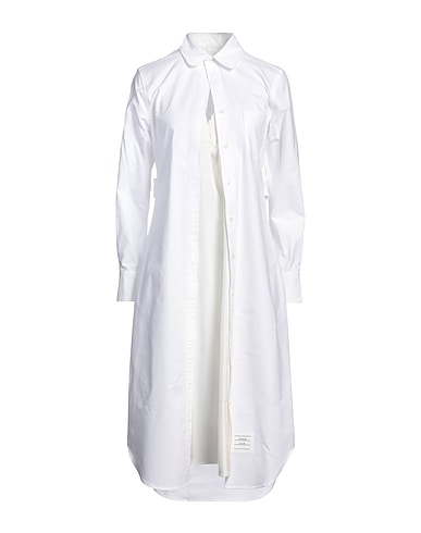 THOM BROWNE Midi dress White 100% Cotton, Silk