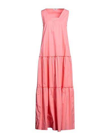 PESERICO Long dress Salmon pink 97% Cotton, 3% Elastane
