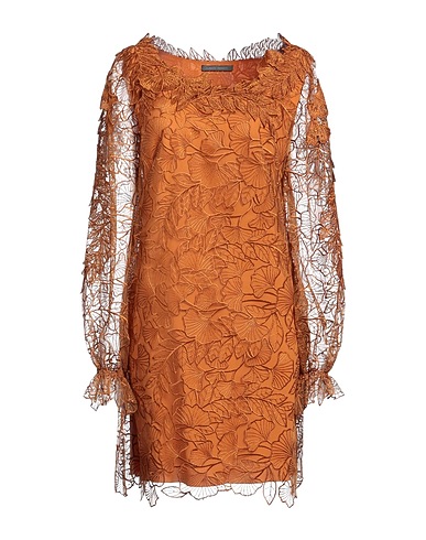 ALBERTA FERRETTI ミニワンピース・ドレス タン ポリエステル 100% / アセテート / シルク / ポリウレタン