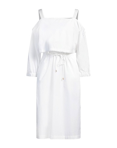 PESERICO Midi-Kleid Weiß 97% Baumwolle, 3% Elastan