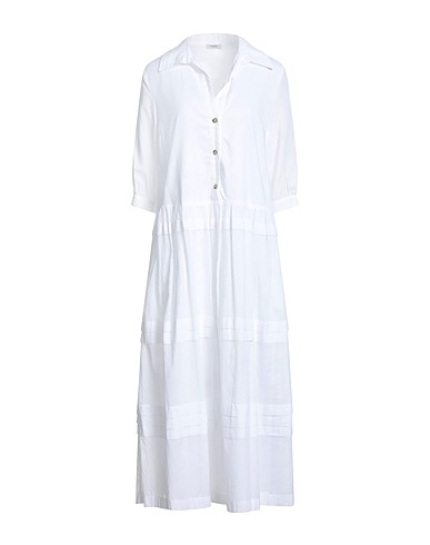 PESERICO Midi dress White 100% Cotton