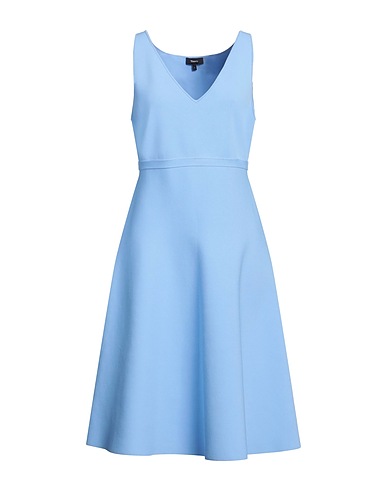 THEORY Midi dress Light blue 58% Viscose, 28% Nylon, 12% Polyester, 2% Elastane