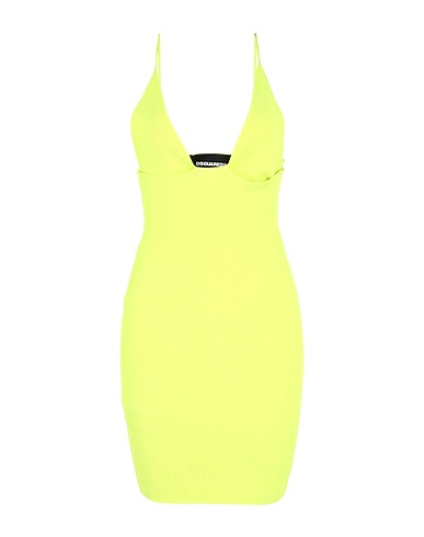 DSQUARED2 Sheath dress Yellow 83% Viscose, 17% Polyester