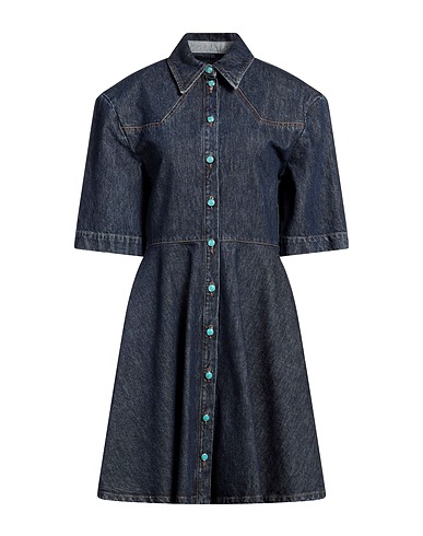 SPORTMAX Hemdkleid Blau 100% Baumwolle
